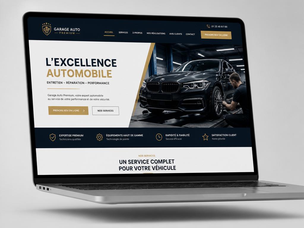 Maquette du site web du Garage Auto Premium